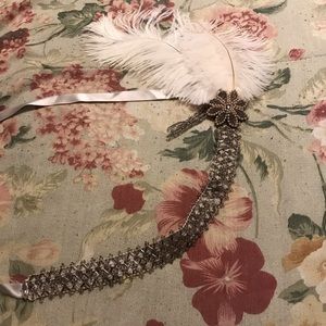 Beautiful Ostrich Feathers Vintage Trim Headband